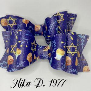 Hanukkah Double Hairbows 2pc set